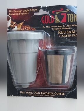 Gold Tone Reusable Starter Pack Keurig Single Serve Brewing Coffee Systems NOS